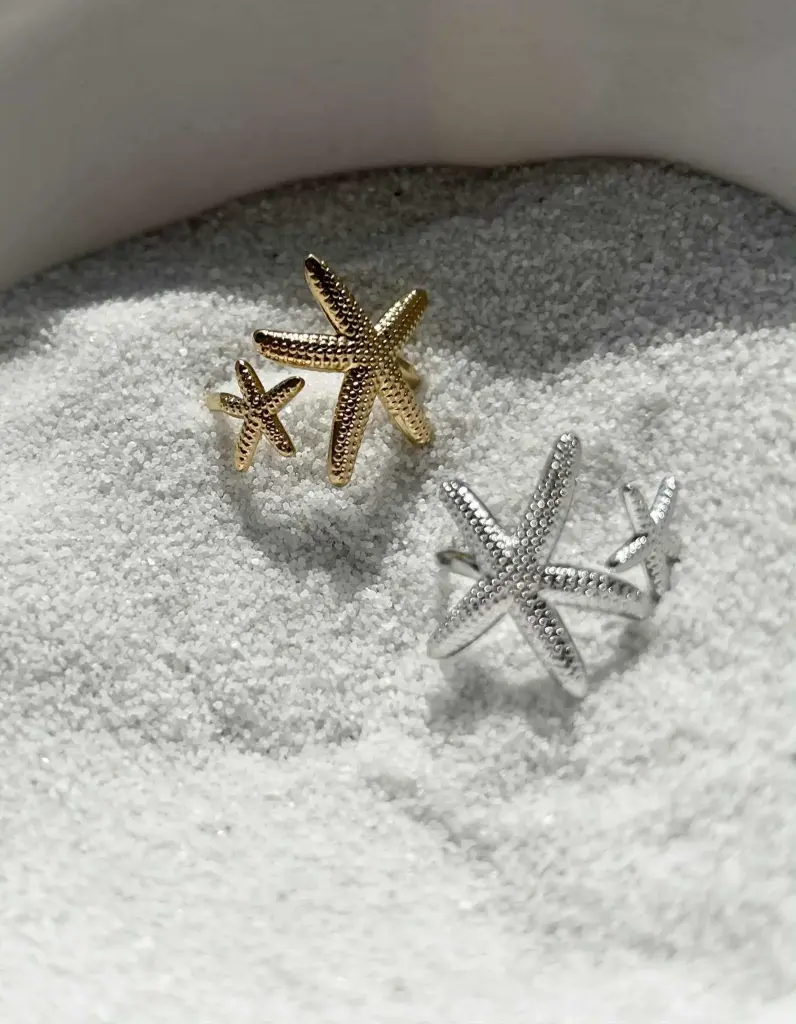 Bague starfish (argenté)