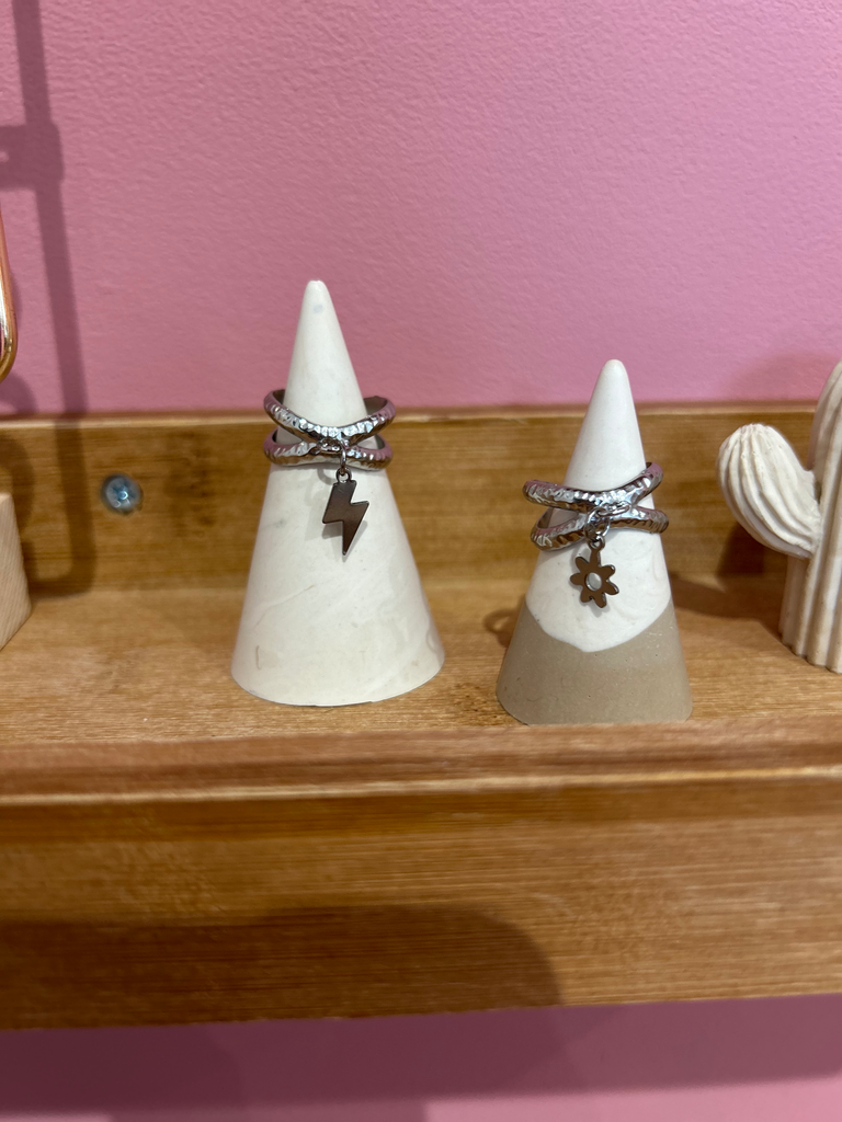 Bague à charms - personnalisation (argenté)