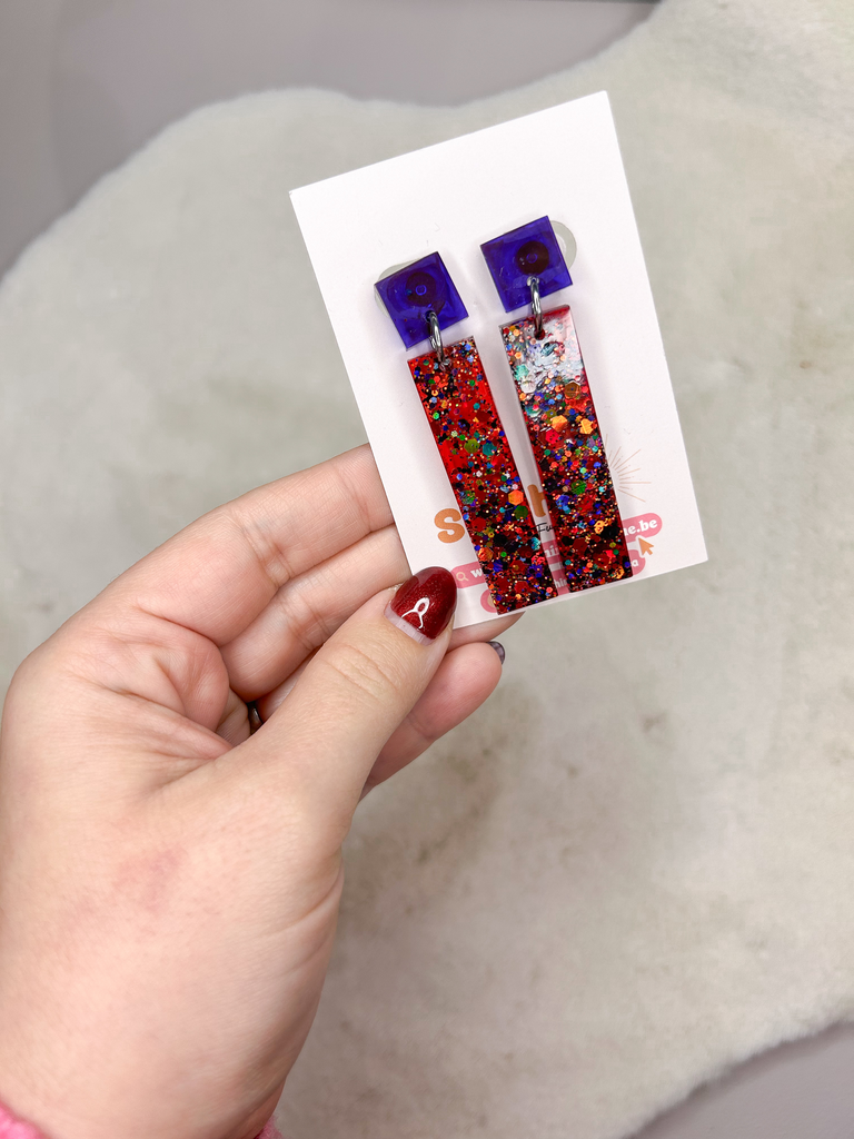 Boucles Barrettes blue 