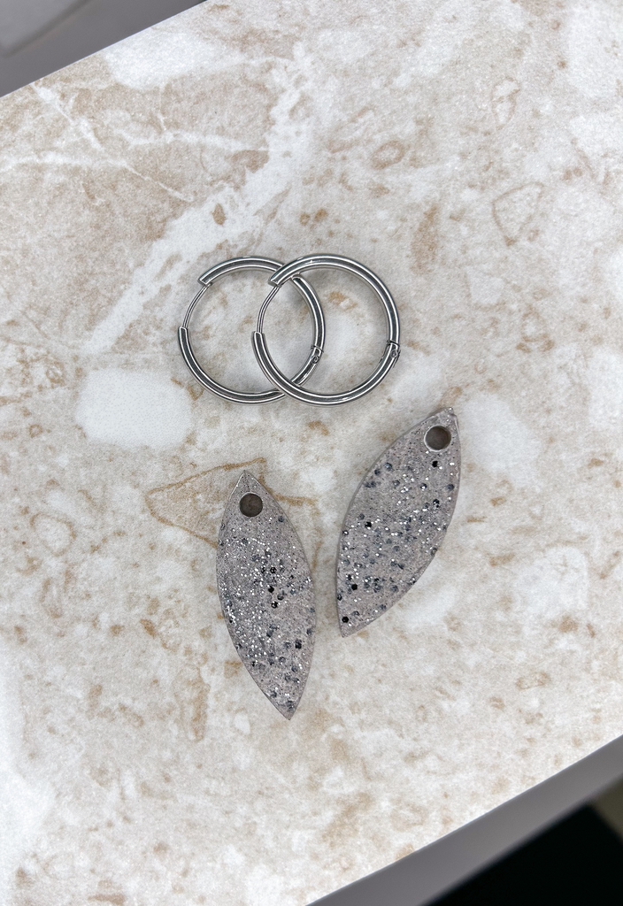 Pampilles gouttes - paillettes (argenté)