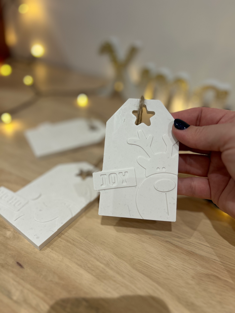 Ornement Noël - étiquette fête (JOY)