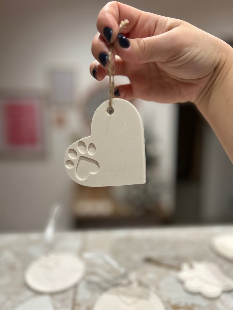 Ornement Noël - Santa Paws (coeur, 0)