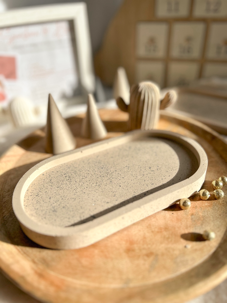 Plateau oval marbré
